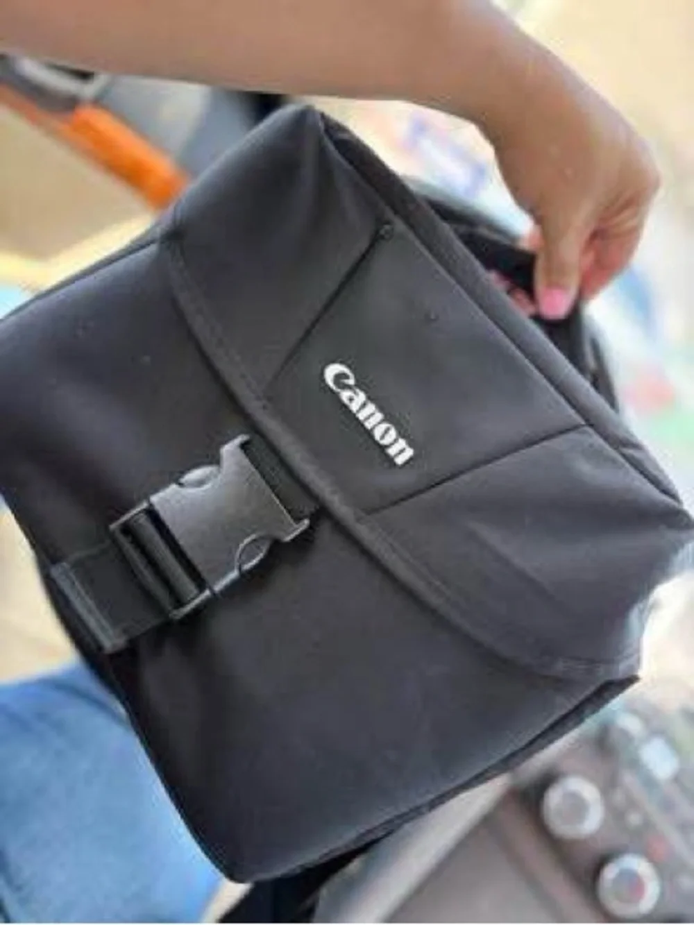Canon Black Camera Bag with Red Trim